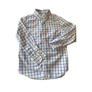 Crew Cuts Blue Boys Button Down Summer Plaid Size 6-7